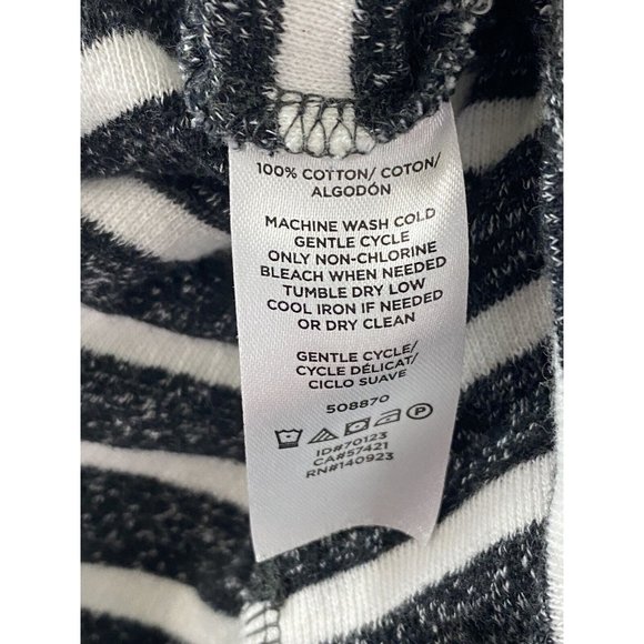 Loft Womens Shirt Adult Size Small Lounge Black White Striped 3/4 Sleeve Blouse - Picture 5 of 7